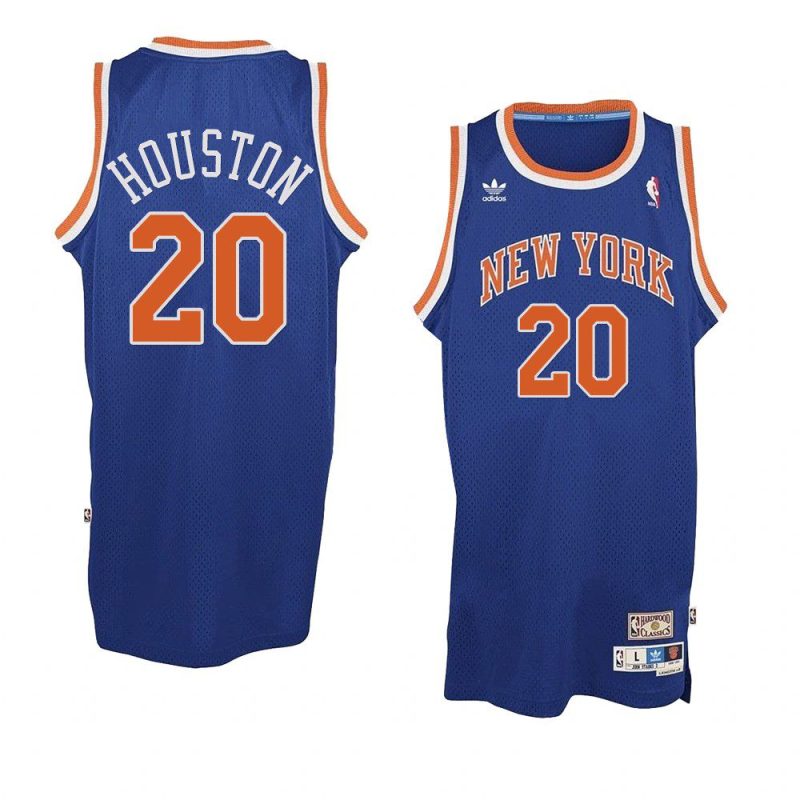 allan houston jersey hardwood classics royal blue throwback men's